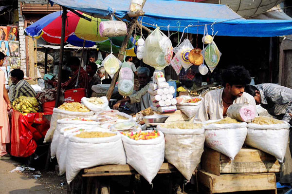 Fathephur Sikri - bags of grain