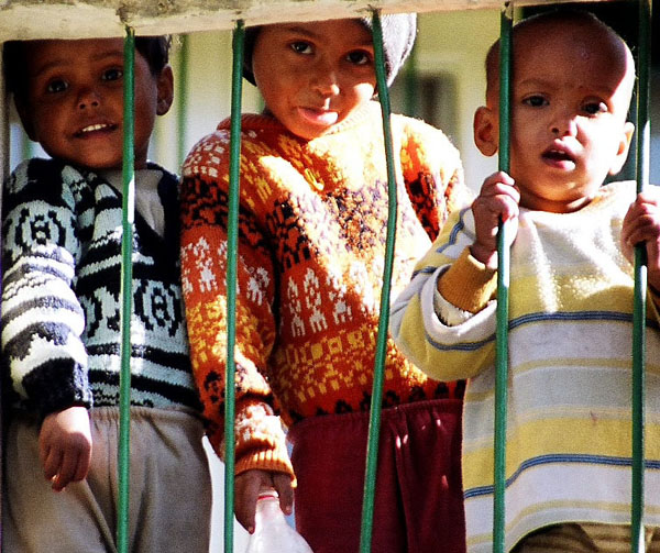 Nainital - kids through bars