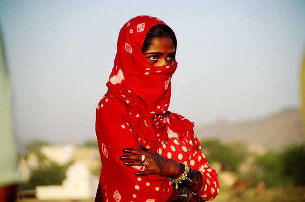 Pushkar Camel Fair - model red close