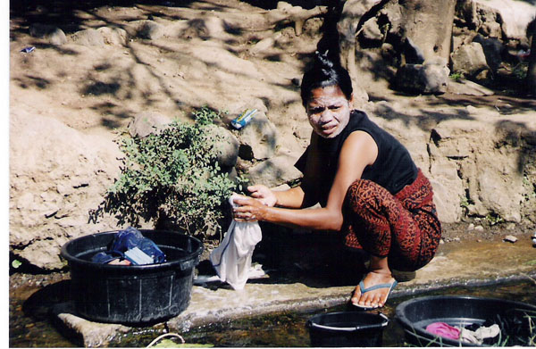 flores - doing dishes